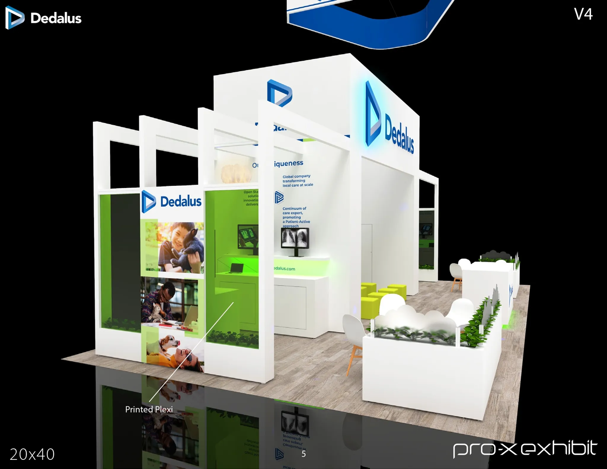 20x40 Île booth design by Pro-X Exhibits